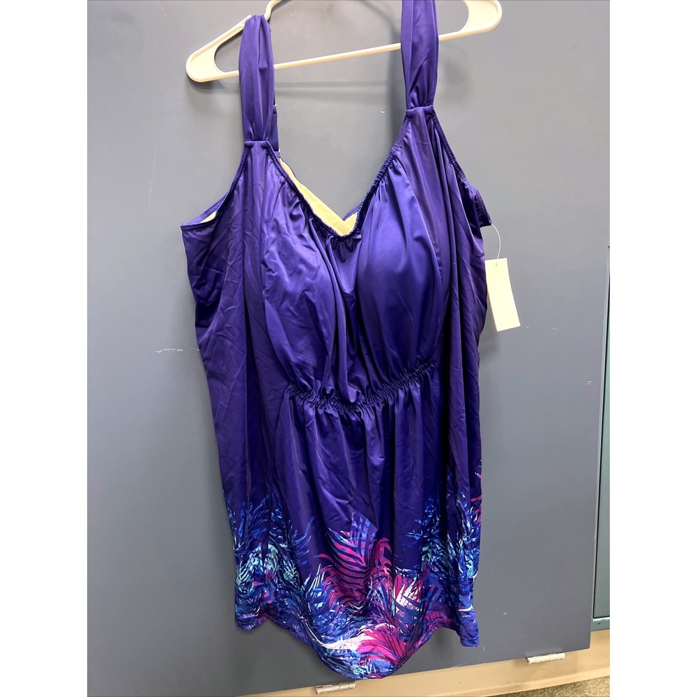 NWT Swimsuits for All Two Piece Tankini Vacation Swim dress Size 36 plus Womens - Picture 2 of 14